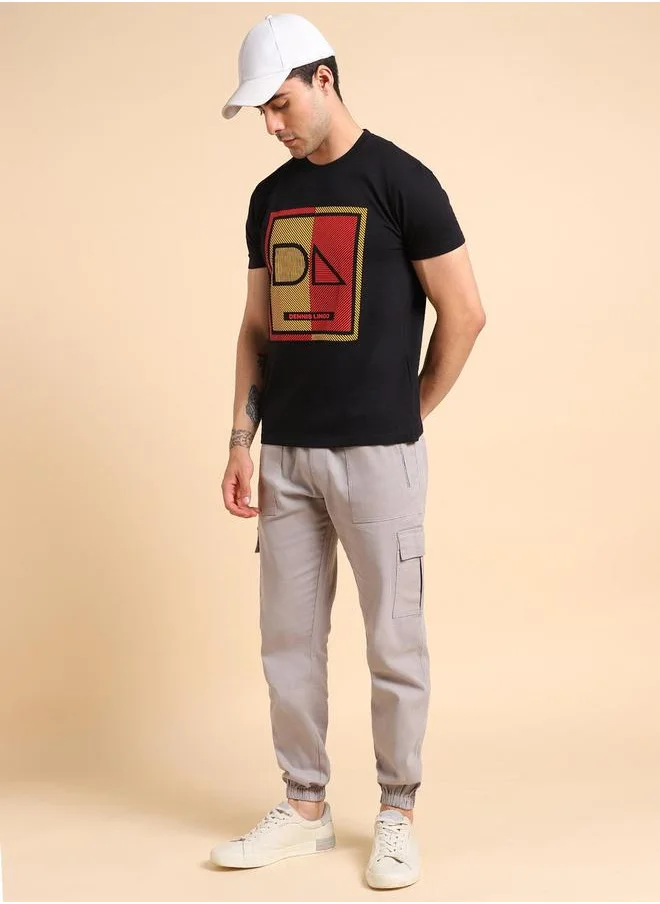 Dennis Lingo Printed Slim Fit Cotton T-shirt by Styli