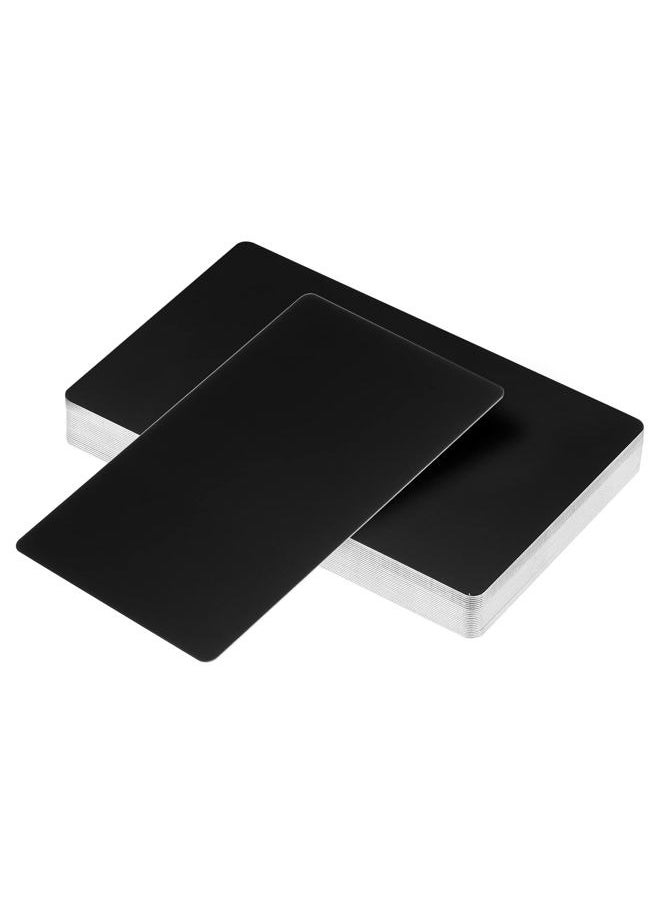 PATIKIL 0.45mm Metal Business Cards, 24 Pack Blank Name Card Laser Engraving Aluminum for DIY Gift Cards, Black Matte  - Image 1