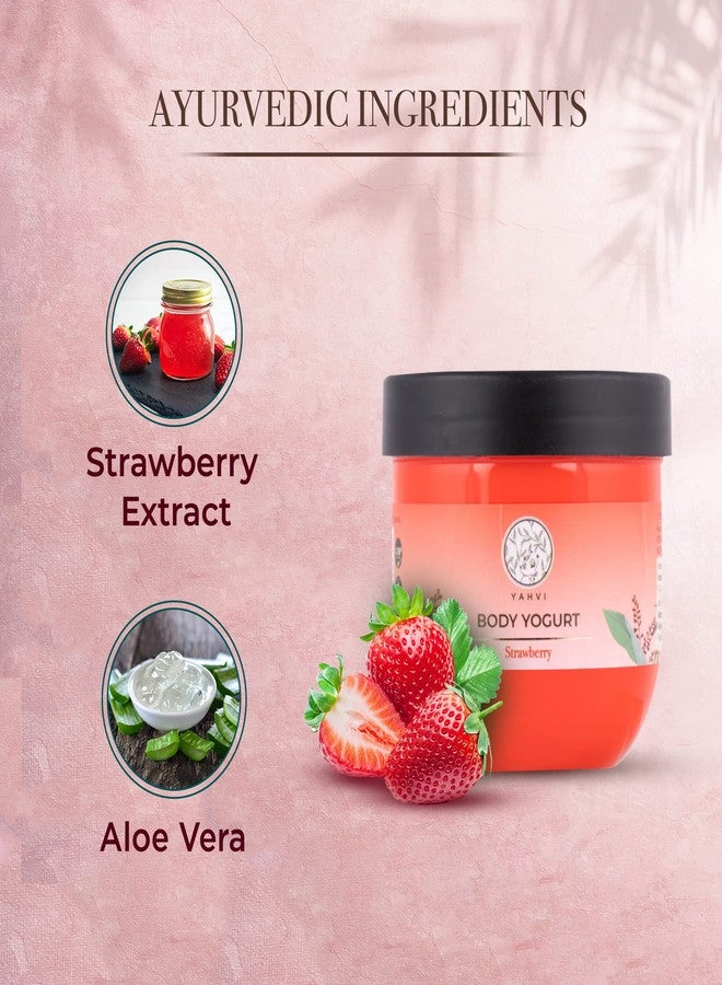 Yahvi Body Yogurt Strawberry | Get Instant Hydration, 24-Hour Deep Nourishment | Get Soft, Supple & Smooth Skin | For All Skin Types | Ayurvedic Formula | Paraben-Free, Cruelty-Free | 200 Ml - Image 3