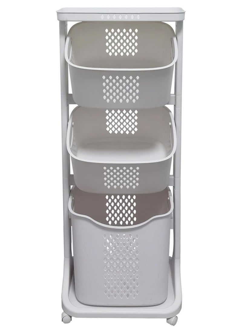 DubaiGallery 3 Tier Bathroom Basket Organize Cart - Image 2