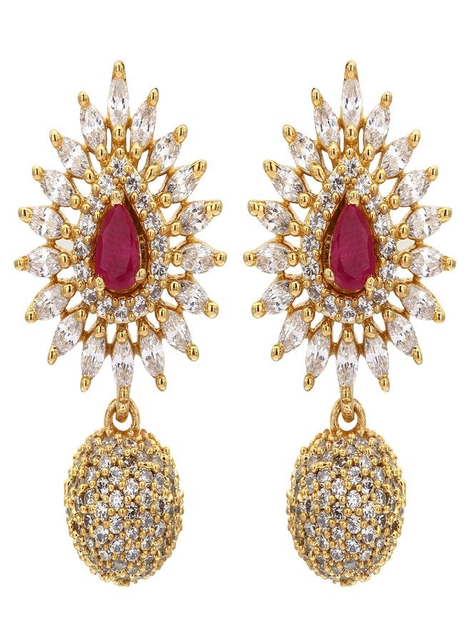 Sasitrends Trendy Gold-Plated Interchangeable American Diamond Stud Earrings for Women and Girls - Image 4