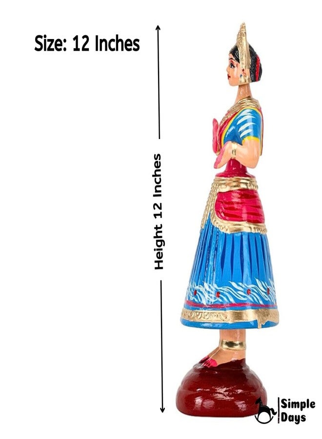 SIMPLE DAYS Handcrafted Thanjavur Iconic Dancing Doll |Kondapalli Buttabomma | Thalaiyatti Bommai | Traditional Indian Bobblehead Doll with Water Resistant Enamel Paint - Size 13 Inches - Image 4