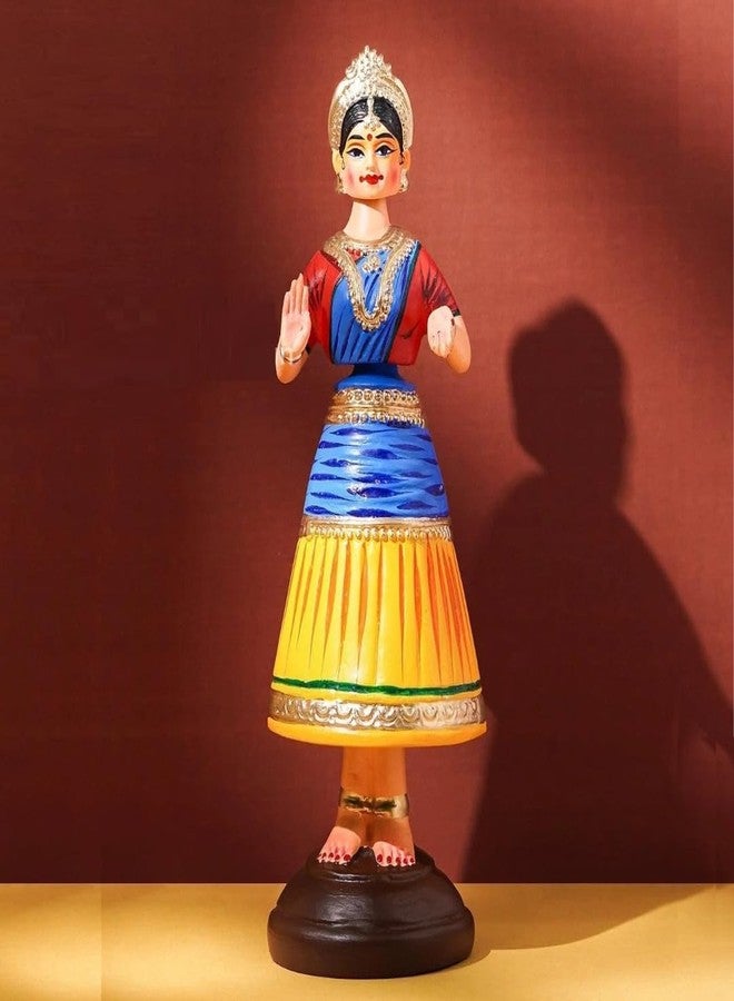 SIMPLE DAYS Handcrafted Thanjavur Iconic Dancing Doll |Kondapalli Buttabomma | Thalaiyatti Bommai | Traditional Indian Bobblehead Doll with Water Resistant Enamel Paint - Size 13 Inches - Image 1