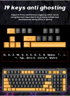 UCHUANG 98-Key Wired Keyboard - Membrane Keyboard - Gaming Keyboard - Office Keyboard - Built-in Volume Adjustment Knob - Rainbow Backlit Quick Response - Computer Keyboard  - Image 4