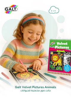 Galt Toys Velvet Pictures – Animals | Fun Coloring Book for Kids 4+ | 10 Animal Velvet Pictures | A5 Spiral Bound | Creative Activity for Kids | 14.8x21 cm | Color & Display  - Image 2