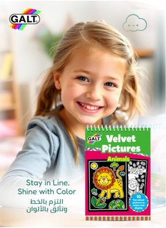 Galt Toys Velvet Pictures – Animals | Fun Coloring Book for Kids 4+ | 10 Animal Velvet Pictures | A5 Spiral Bound | Creative Activity for Kids | 14.8x21 cm | Color & Display  - Image 4