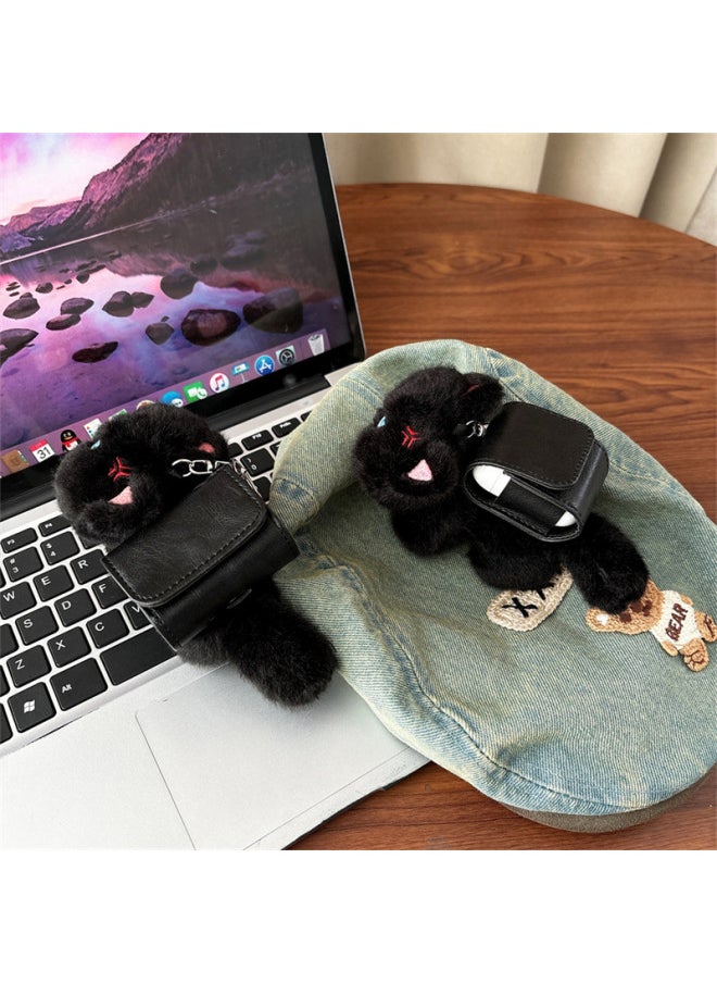 Generic - Personality Cute Cat Doll For Apple 2/3 Generation Headphone Case For AirPods4 Generation Pro Bluetooth Protective Case-Color:[backpack Black Cat]-Applicable Models:Universal For Airpods 1/2 Generation - Image 1