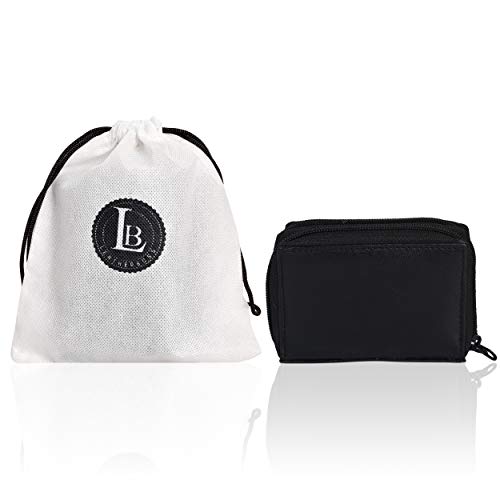 LB LEATHERBOSS Leatherboss Genuine Leather Rfid Safe Double Zipper Accordion Wallet Organizer For Men Women, Black - Image 3