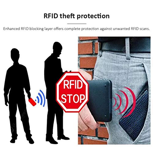 LB LEATHERBOSS Leatherboss Genuine Leather Rfid Safe Double Zipper Accordion Wallet Organizer For Men Women, Black - Image 2