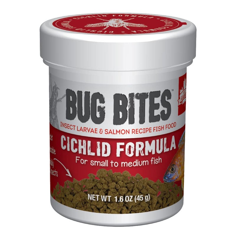 Fluval Bug Bites Cichlid Fish Food, Granules for Small to Medium Sized Fish, 1.59 oz., A6580 - Image 1