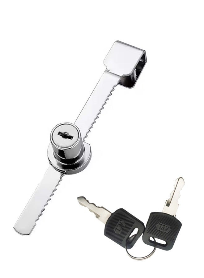Sliding Glass Door Ratchet Lock with Chrome Finish,Glass Display Case Lock,Keyed Alike Showcase Display - Image 1
