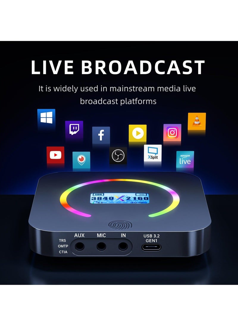 Generic - بطاقة تسجيل فيديو ألعاب 4K60، USB 3.2 بمستوى رائد 1080P 240 إطارًا في الثانية و HDR VRR تمرير، زمن تأخير قريب من الصفر، توصيل وتشغيل، سجل وتوافق مثالي مع سويتش/PS5/Xbox/OBS/DSLR/PC - Image 1