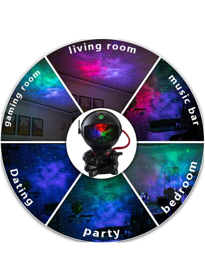Astronaut Star Projector, Night Light, Galaxy Nebula Projector Light, Suitable for  Adult Playroom/Home Theater/Ceiling/Room Decoration (Black) - Image 2