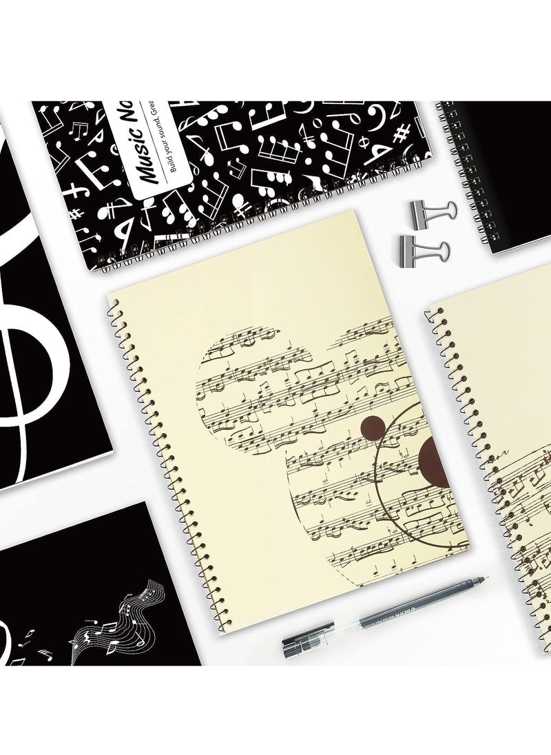SYOSI - Cute Staff Paper Music Composition Notebook Blank Sheet Manuscript Paper 100 Pages Notebook Music Folder Paper Documents Storage Folder for Musicians Student Documents Supply for Kids - Image 1