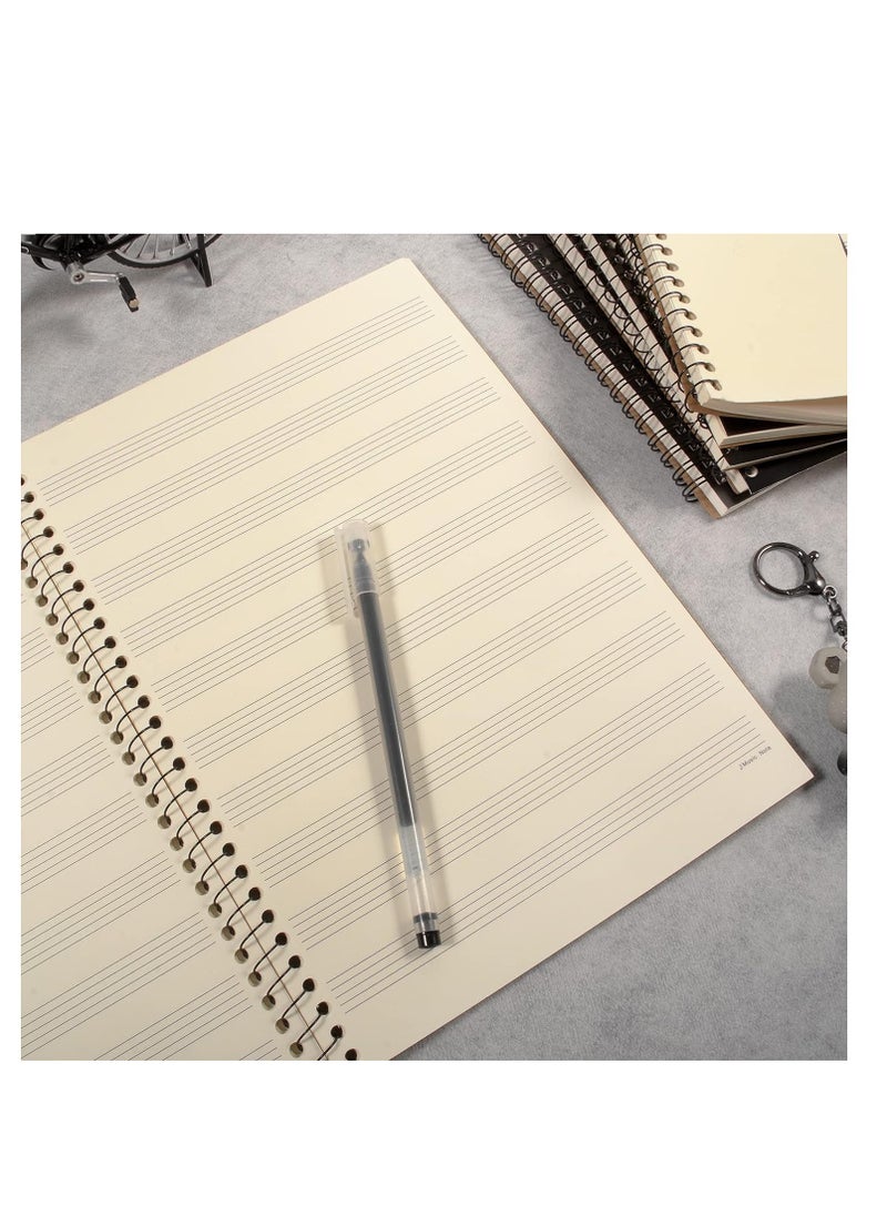 SYOSI - Cute Staff Paper Music Composition Notebook Blank Sheet Manuscript Paper 100 Pages Notebook Music Folder Paper Documents Storage Folder for Musicians Student Documents Supply for Kids - Image 1