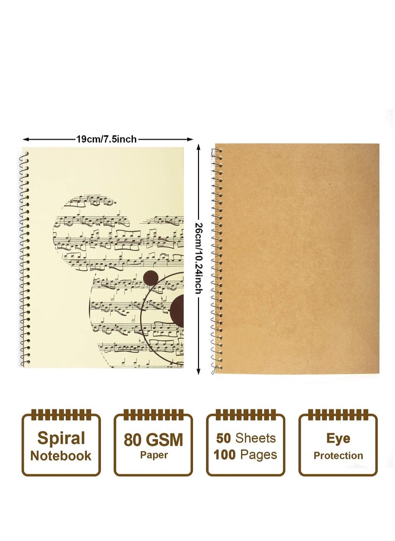 SYOSI - Cute Staff Paper Music Composition Notebook Blank Sheet Manuscript Paper 100 Pages Notebook Music Folder Paper Documents Storage Folder for Musicians Student Documents Supply for Kids - Image 1