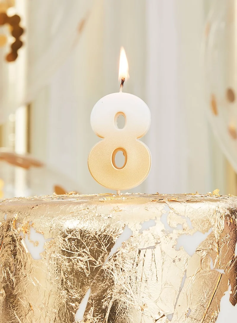 Ginger Ray Gold Ombre Number Candle - 8