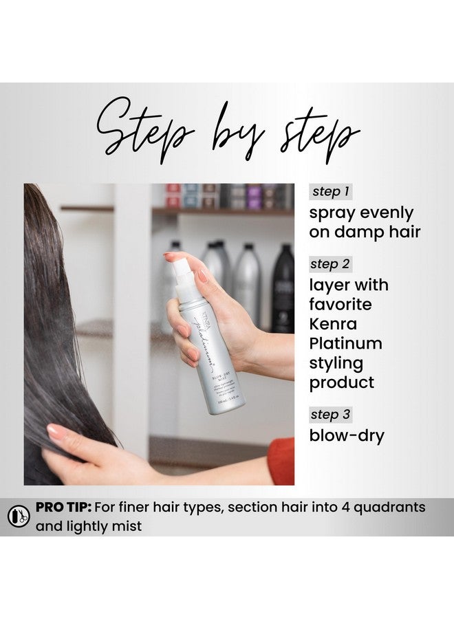 كينرا بخاخ كينرا بلاتينيوم لتجفيف الشعر | واقي حراري خفيف الوزن للغاية | يفك تشابك الشعر، وينعمه، وينعمه | يزيل التجعد ويقاوم الرطوبة | للشعر الناعم إلى المتوسط | 3.4 أونصة سائلة - Image 4