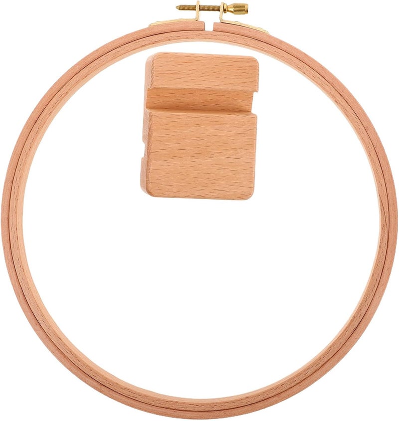 Adorainbow Wooden Embroidery Hoop and Beech Wood Base Frame for Hand Embroidery DIY Crafts, Adjustable Cross Stitch Holder Stand for Needlework and Sewing Projects on Desktop - Image 1