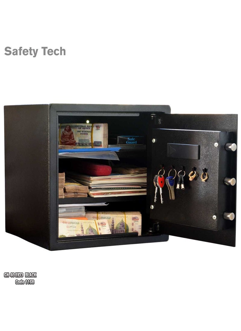 Safety Tech Electronic safe with digital screen, bank alarm and 3 storage spaces  - Image 3