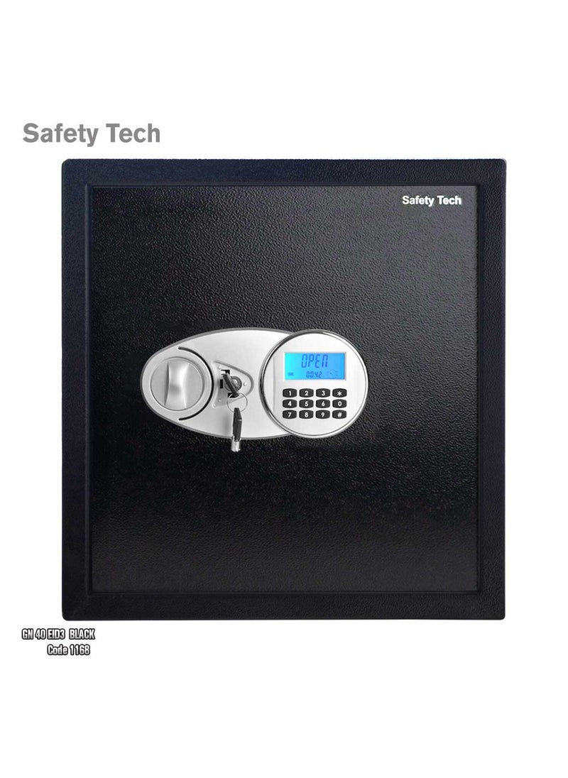 Safety Tech - Electronic safe with digital screen, bank alarm and 3 storage spaces - Image 1