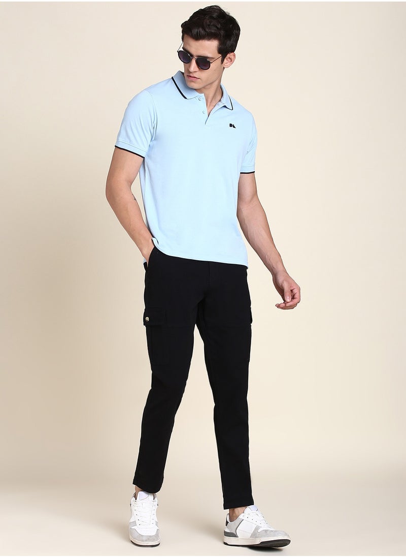 Dennis Lingo Black Casual Trousers for Men - Slim Fit, Cotton Lycra  - Image 4