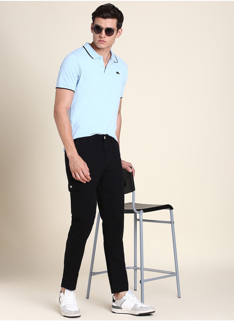 Dennis Lingo Black Casual Trousers for Men - Slim Fit, Cotton Lycra  - Image 5