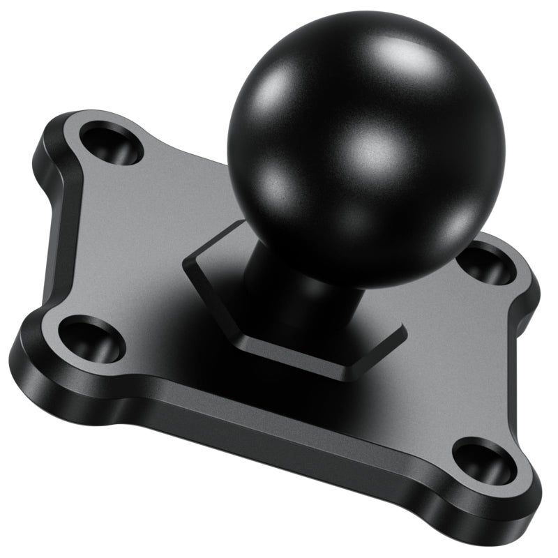 BRCOVAN 1'' Ball Mount Base with Aluminum Alloy 4-Hole AMPS Square Plate Compatible with RAM Mounts B Size 1 Inch Ball Double Socket Arm - Image 1