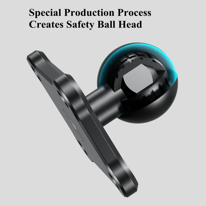 BRCOVAN 1'' Ball Mount Base with Aluminum Alloy 4-Hole AMPS Square Plate Compatible with RAM Mounts B Size 1 Inch Ball Double Socket Arm - Image 5