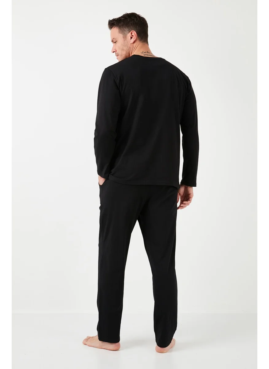 Buratti Cotton Regular Fit Long Sleeve Men's Pajama Set with Elastic Waist 6572008