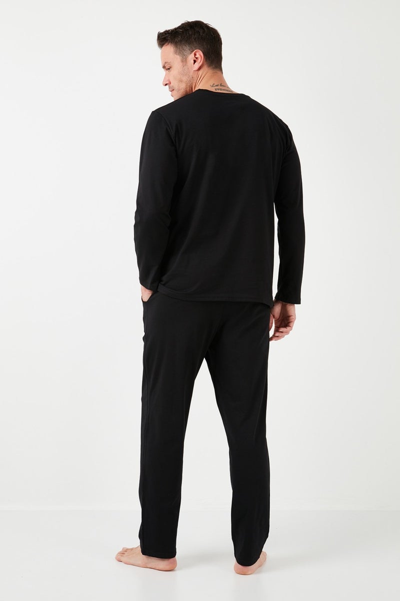 Buratti Cotton Regular Fit Long Sleeve Men's Pajama Set with Elastic Waist 6572008  - Image 5