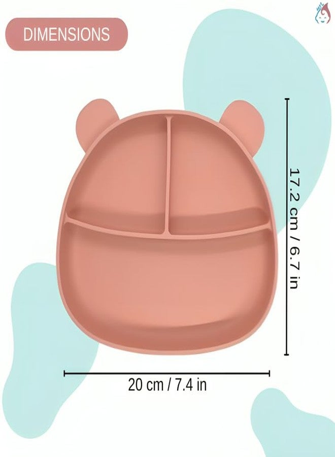 Babylief Baby Feeding Set, Silicone Plate with Suction Base and 2-in-1 (Sippy Cup & Snack Cup) Combo (Pink) - Image 5