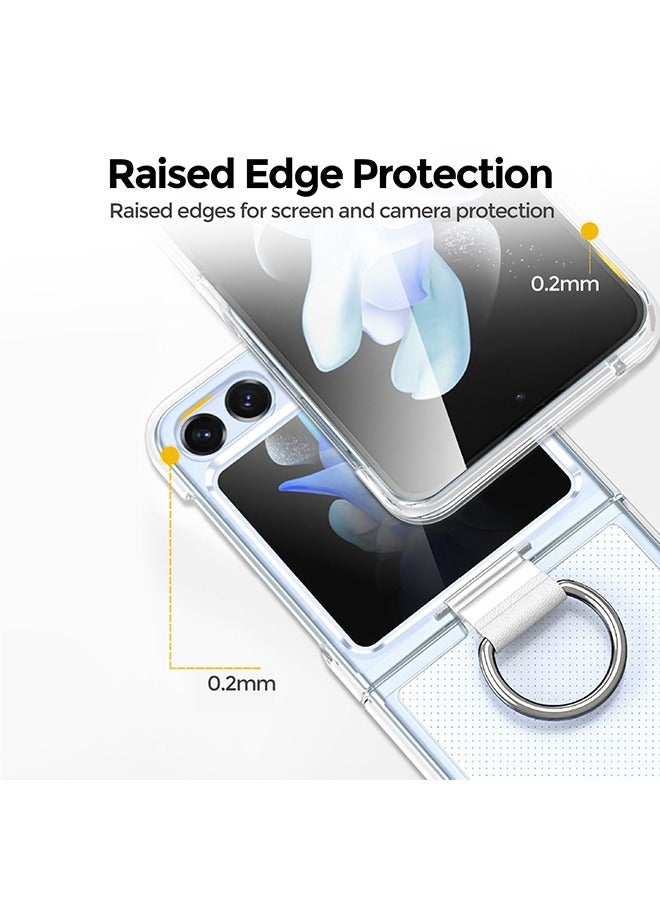 O Ozone Clear Case for Samsung Galaxy Z Flip 5 Cover with Ring Holder Hard Transparent Hard PC Cover, Shock-proof Protective Bumper Phone Cover  - Image 5