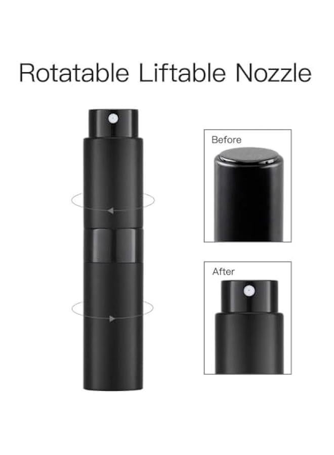 Beauenty 5 PCS Portable Mini Refillable Perfume Atomizer Bottle - Refillable Perfume Spray, Atomizer Perfume Metal Bottle, Scent Pump Case for Traveling, 8ml (Black) - Image 4
