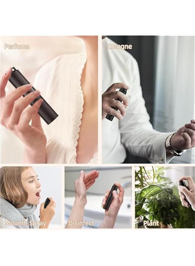 Beauenty 5 PCS Portable Mini Refillable Perfume Atomizer Bottle - Refillable Perfume Spray, Atomizer Perfume Metal Bottle, Scent Pump Case for Traveling, 8ml (Black) - Image 5