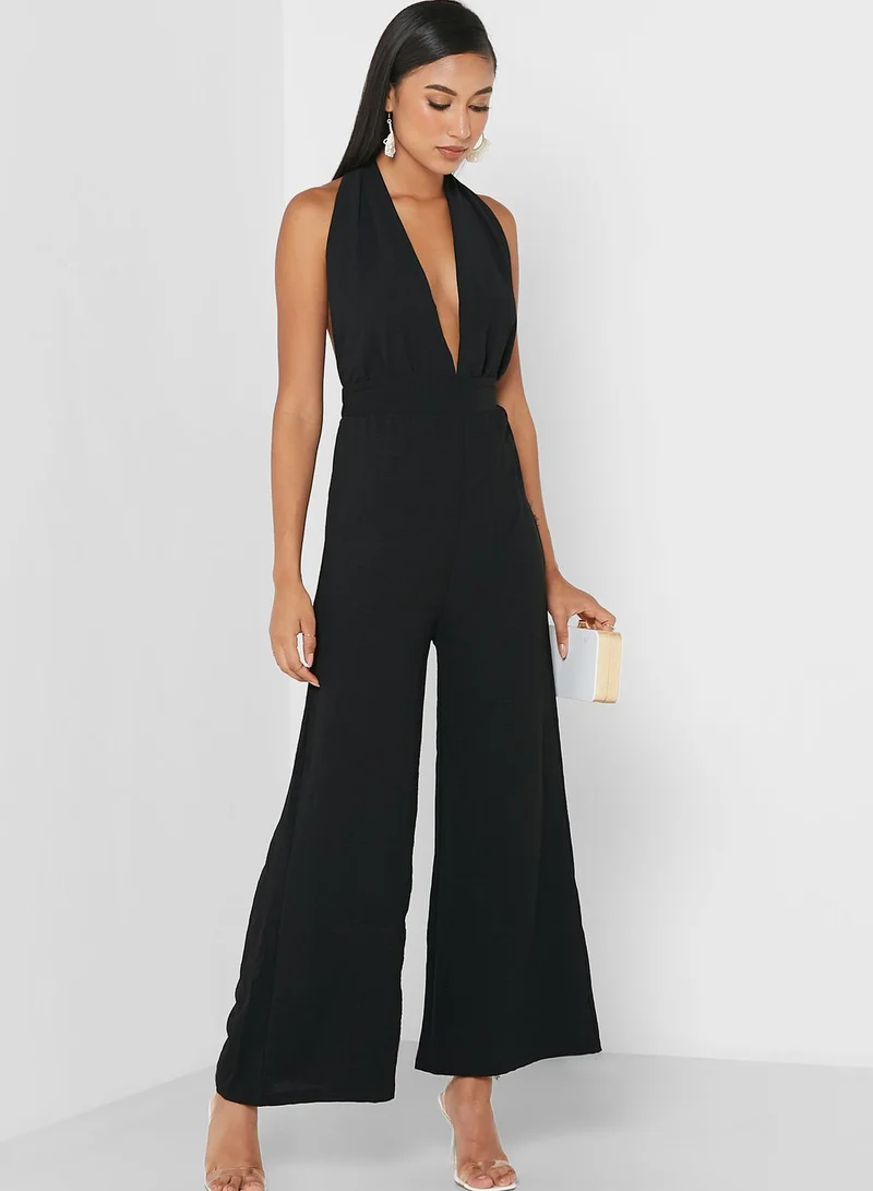 PARISIAN Halter Neck Tie Detail Jumpsuit