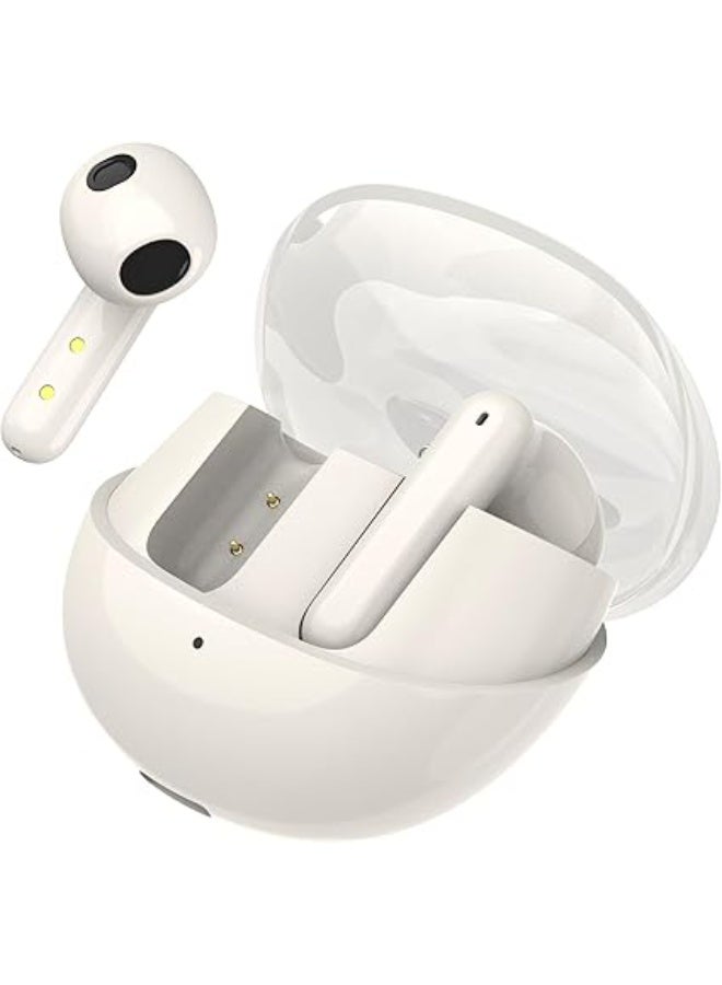 PEJE L10 Wireless Earbuds – Bluetooth 5.4, ANC, Powerful Bass, 7H Playtime, IPX4 Sweatproof, Fast USB-C Charging, AI Clear Call with Dual Mic – True Wireless For Gym/Music/Calls. (White) - Image 1
