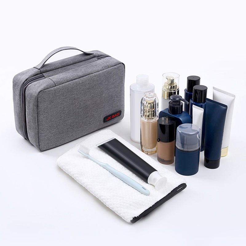 Hanging Toiletry Bag for Women and Men Travel Wash Bag Large Capacity Mesh Pocket Cosmetic Handbag Oxford Cloth Multifunction Storage Bag Holding Toilet Articles Makeup Tools - Image 2