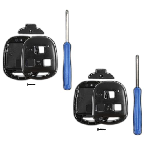 KeylessOption 2X KeylessOption Key Fob Case Replacement for 1997 1998 1999 2000 2001 2002 2003 2004 2005 2006 2007 2008 2009 2010 2011 2012 2013 2014 Lexus Toyota Remote Shell Kit, 3-Button No Cutting Required - Image 1