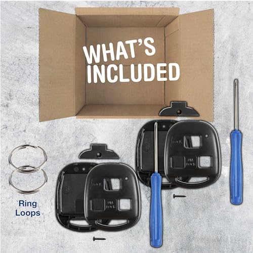 KeylessOption 2X KeylessOption Key Fob Case Replacement for 1997 1998 1999 2000 2001 2002 2003 2004 2005 2006 2007 2008 2009 2010 2011 2012 2013 2014 Lexus Toyota Remote Shell Kit, 3-Button No Cutting Required - Image 2