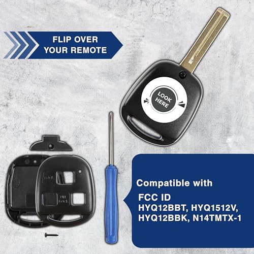 KeylessOption 2X KeylessOption Key Fob Case Replacement for 1997 1998 1999 2000 2001 2002 2003 2004 2005 2006 2007 2008 2009 2010 2011 2012 2013 2014 Lexus Toyota Remote Shell Kit, 3-Button No Cutting Required - Image 4