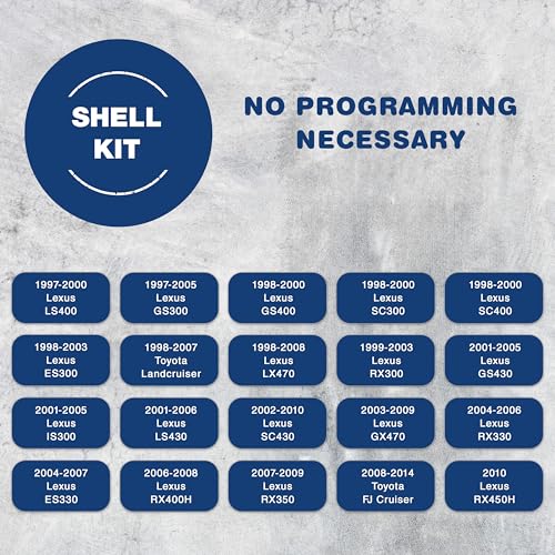 KeylessOption 2X KeylessOption Key Fob Case Replacement for 1997 1998 1999 2000 2001 2002 2003 2004 2005 2006 2007 2008 2009 2010 2011 2012 2013 2014 Lexus Toyota Remote Shell Kit, 3-Button No Cutting Required - Image 3