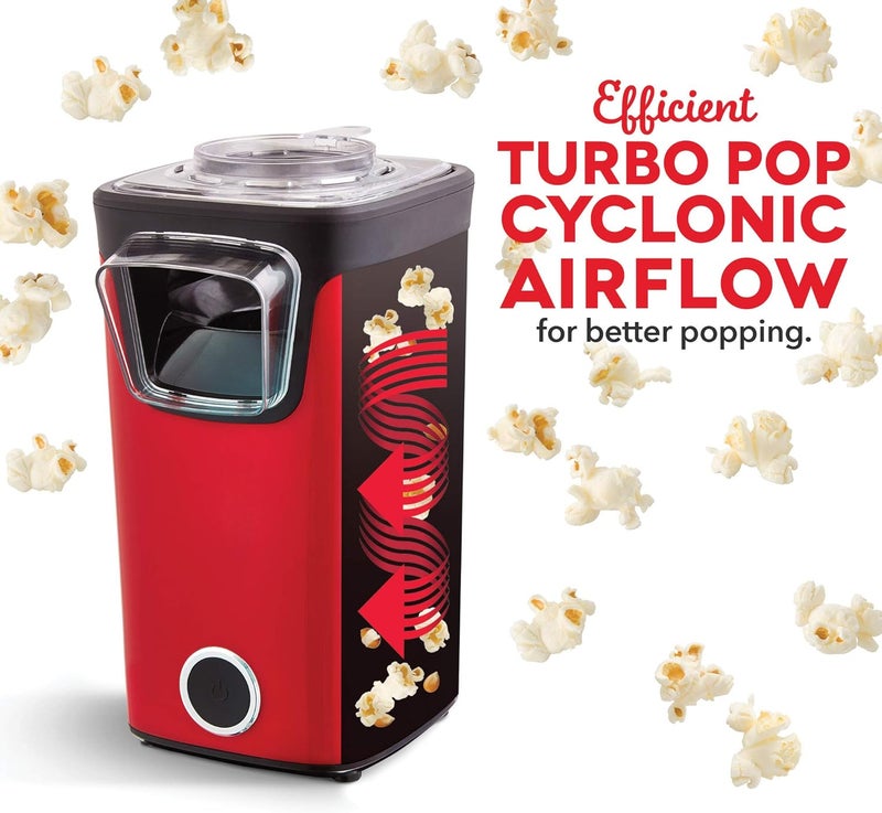 Dash Turbo Pop Popcorn Maker - Theater-Style Popcorn Machine - Comes with Measuring Cup & Butter-Melting Tray - Convenient, Space-Saving Design - 8 Cups, Red - Image 3