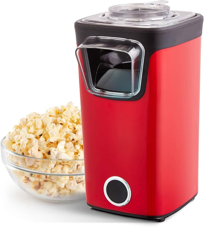 Dash Turbo Pop Popcorn Maker - Theater-Style Popcorn Machine - Comes with Measuring Cup & Butter-Melting Tray - Convenient, Space-Saving Design - 8 Cups, Red - Image 1