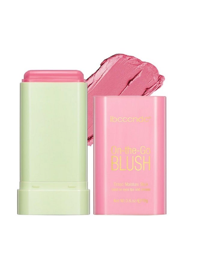 wenfeng Multi-Use Makeup Blush Stick,Cream Blush Stick,Solid Moisturizer Stick,Waterproof Natural Nude Makeup,Tinted Solid Moisturizer Stick for Eyes Lips Cheek (1#Shy Pink)  - Image 1