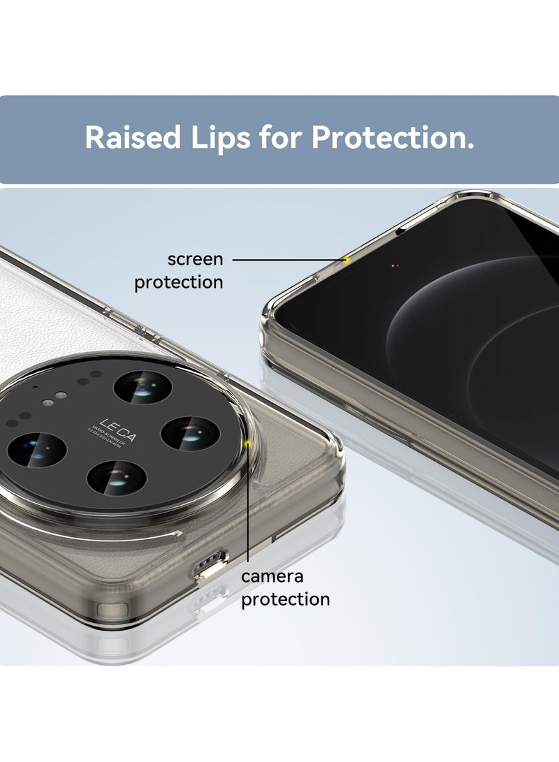 general Case for Xiaomi 14 Ultra Case, Case, Crystal Clear PC Hard Back Shockproof Case Slim Thin Phone Cover for Xiaomi 14 Ultra Black Clear - Image 3