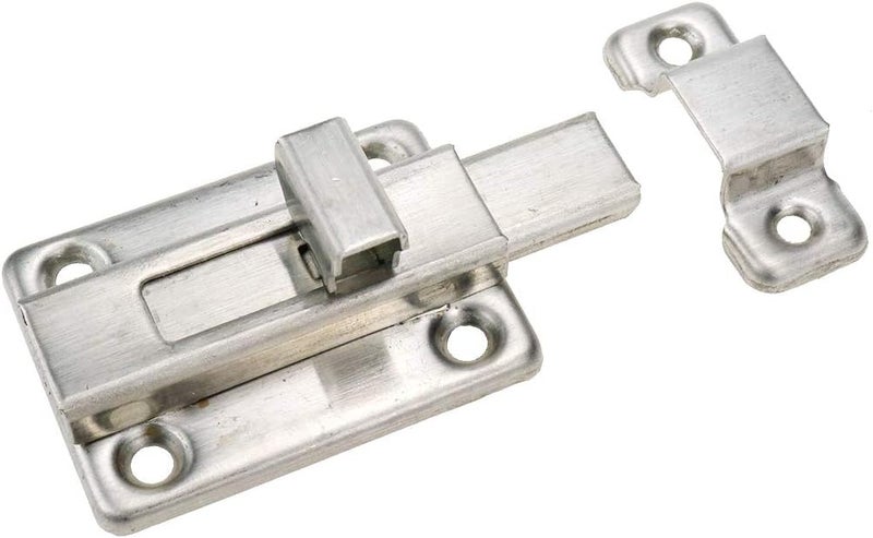 Geesatis 2 Pcs Sliding Lock Barrel Bolt Stainless Steel Sliding Latch Lock Barrel Bolt for Chests Cabinets Door Lock Bird Cage Lock Replacement, with Mounting Screws, Silver - Image 4