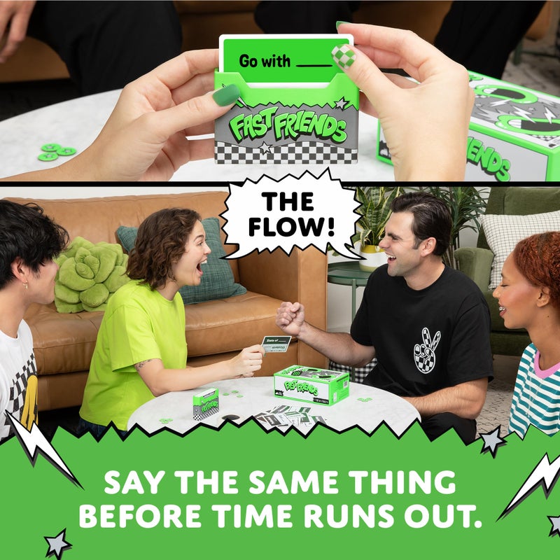 إكسبلودنج كيتنز لعبة Exploding Kittens Fast Friends Party - لعبة بطاقات تخمين السرعة مع رموز الحياة المؤقتة وحامل البطاقات، لعبة عائلية ليلية للأعمار من 7 سنوات فما فوق، 2-8 لاعبين، جولات مدتها 10 دقائق - Image 2