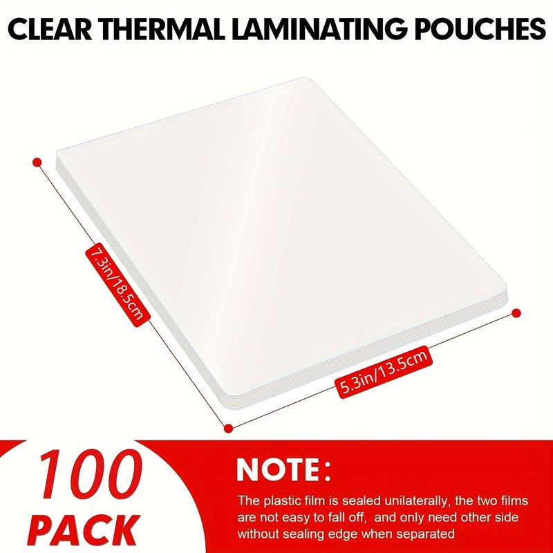 ESAHNG 100 Pack Laminating Sheets 70 Mic Clear 5.3 X 7.3 Inch Thermal Pouches Size 5R For Paper Photos Cards And Notecards - Image 2
