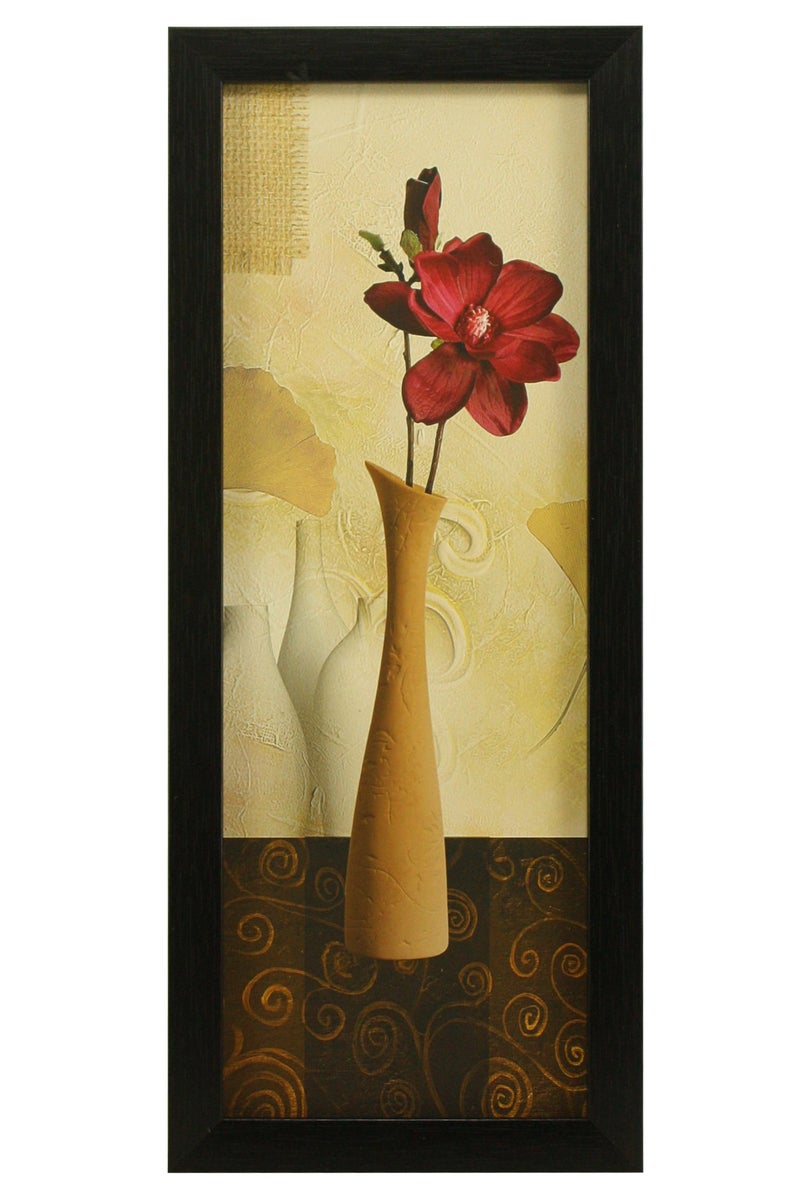 Indianara 3 PC Set of Floral Paintings Without Glass 5.2 X 12.5, 9.5 X 12.5, 5.2 X 12.5 inch(multicolor966) - Image 2